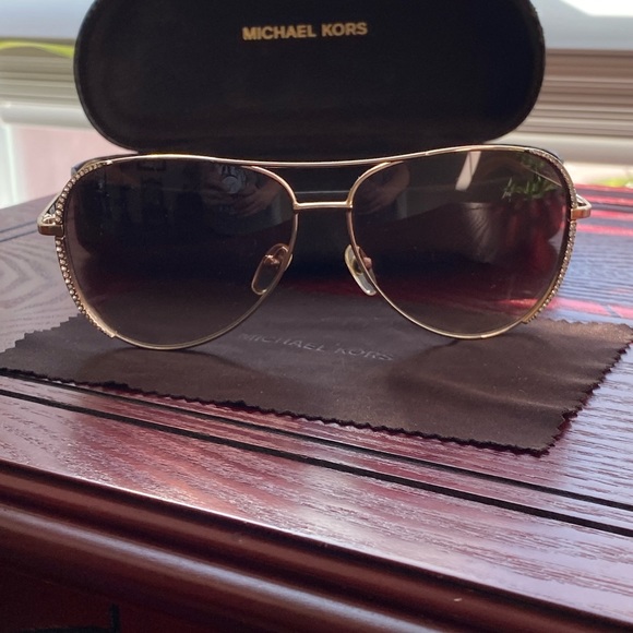 Michael Kors Sadie Crystal Aviator Sunglasses